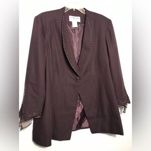 St Anthony Evening Purple Beaded Embellished Party Jacket 20W
